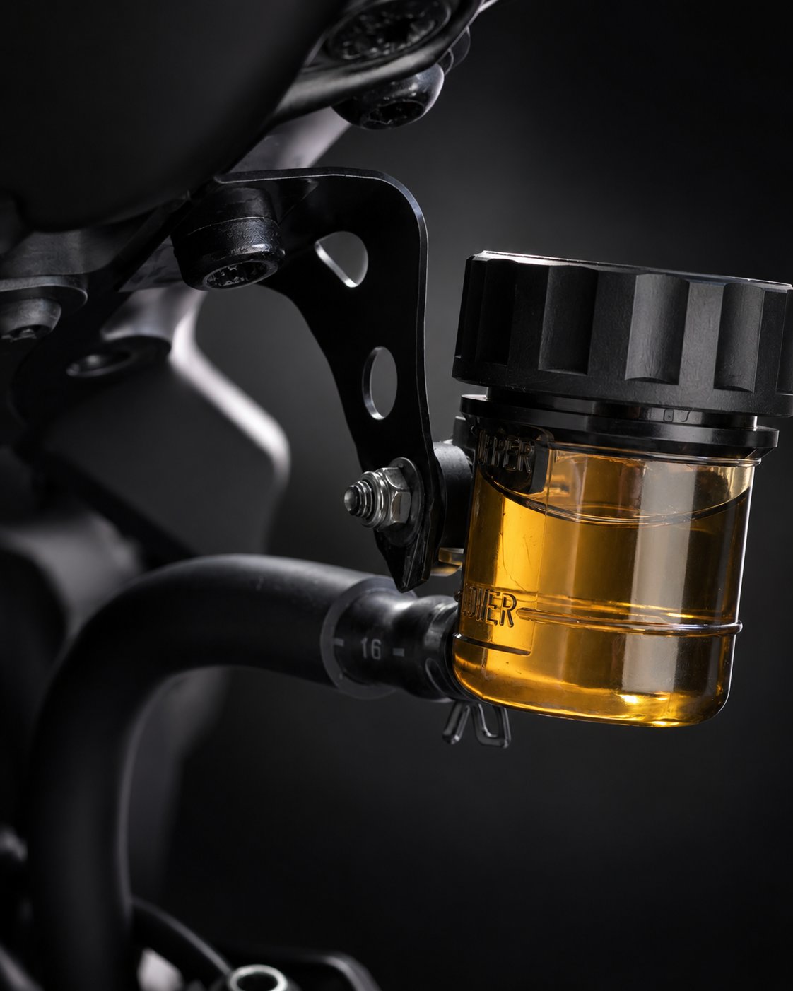 Close-up detail of the Bracket Tree mount on the MT-09